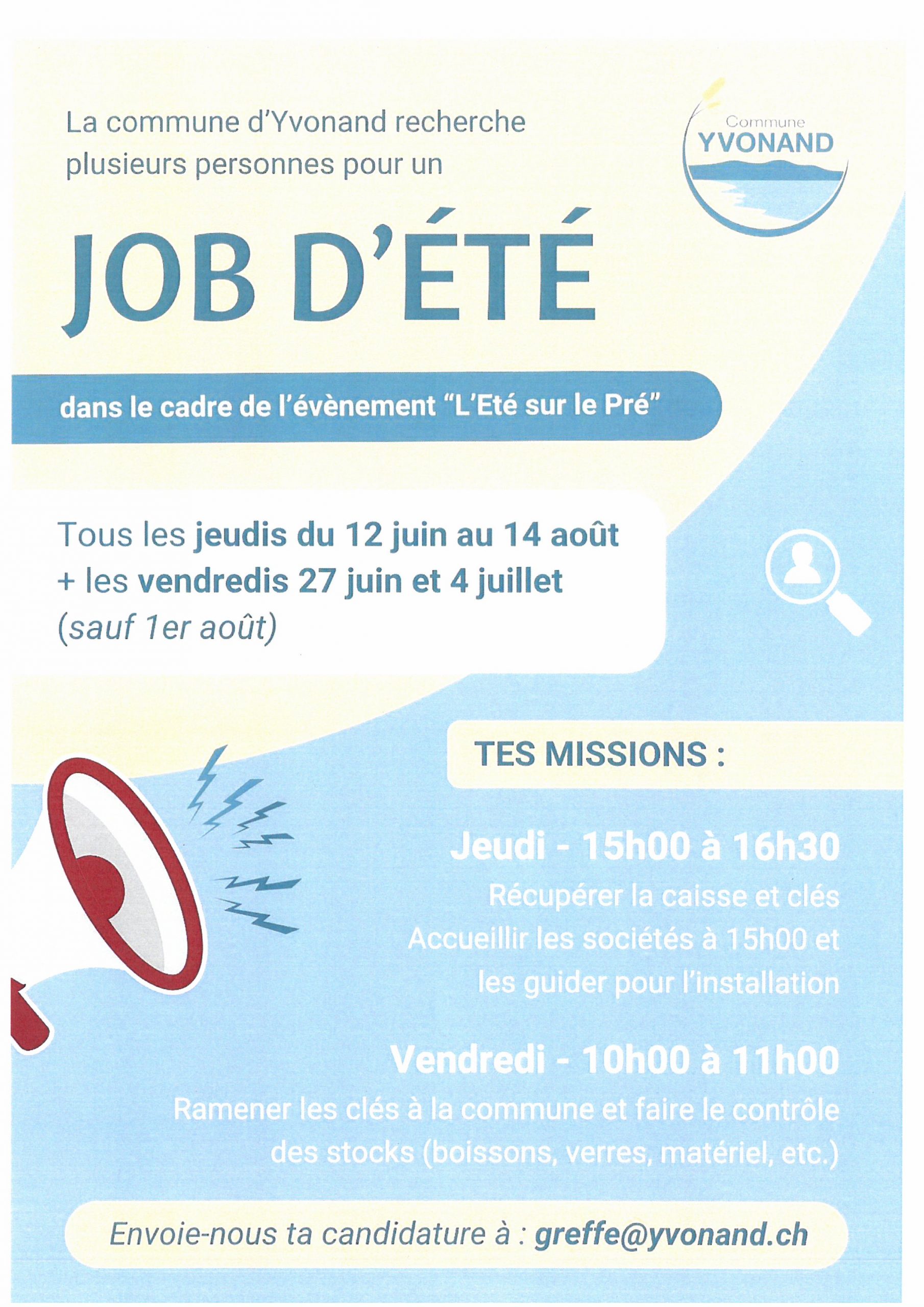 Eté sur le Pré - Job d'été